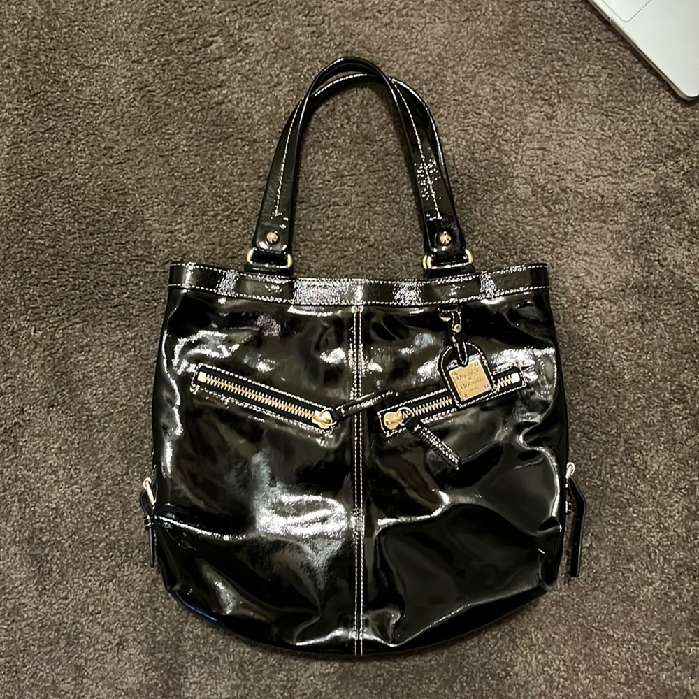 Black Patent Leather Dooney & Burke purse